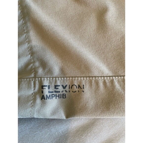 Eddie Bauer Shorts Mens 38 Beige Brown Chino Flat Front Flexion Amphib Stretch - Picture 8 of 8